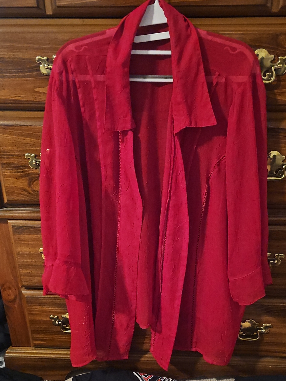 Maggie Barnes Vibrant Red Open-Front Top